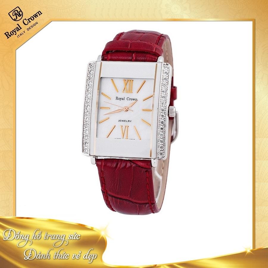 Đồng hồ nữ chính hãng Royal Crown Italy 3645 dây da đỏ
