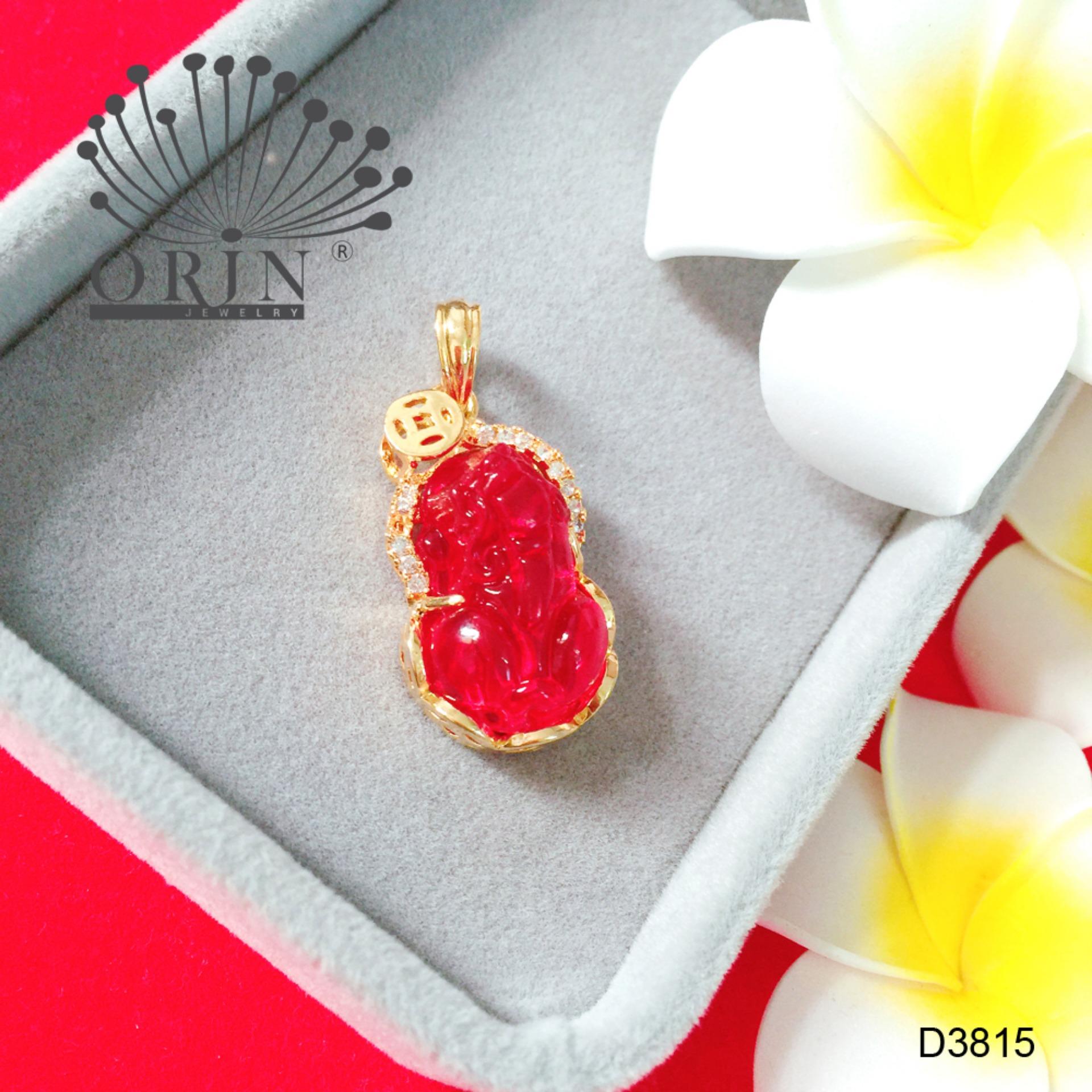 Mặt dây chuyền tỳ hưu tài lộc may mắn đá đỏ thời trang cao cấp Orin D3815 - Long Tien