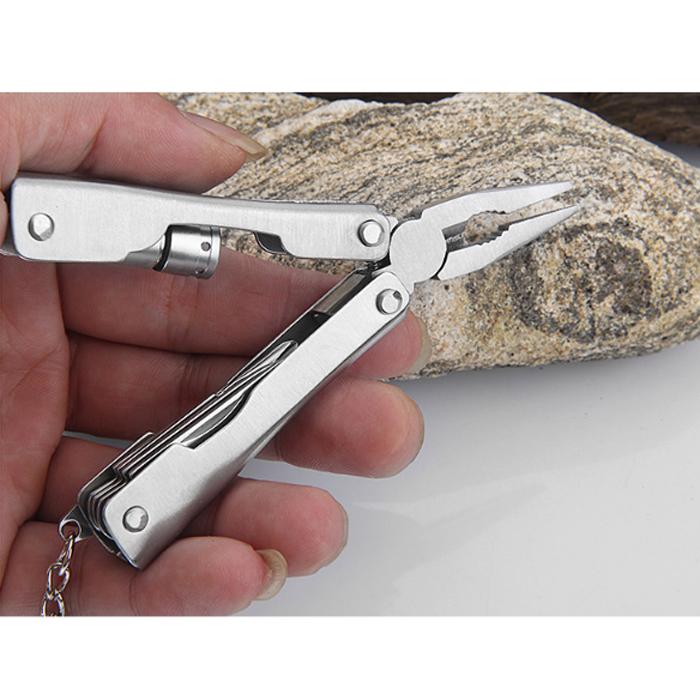 Kìm đa năng có đèn led mini, móc khóa đa năng nhiều công dụng mini