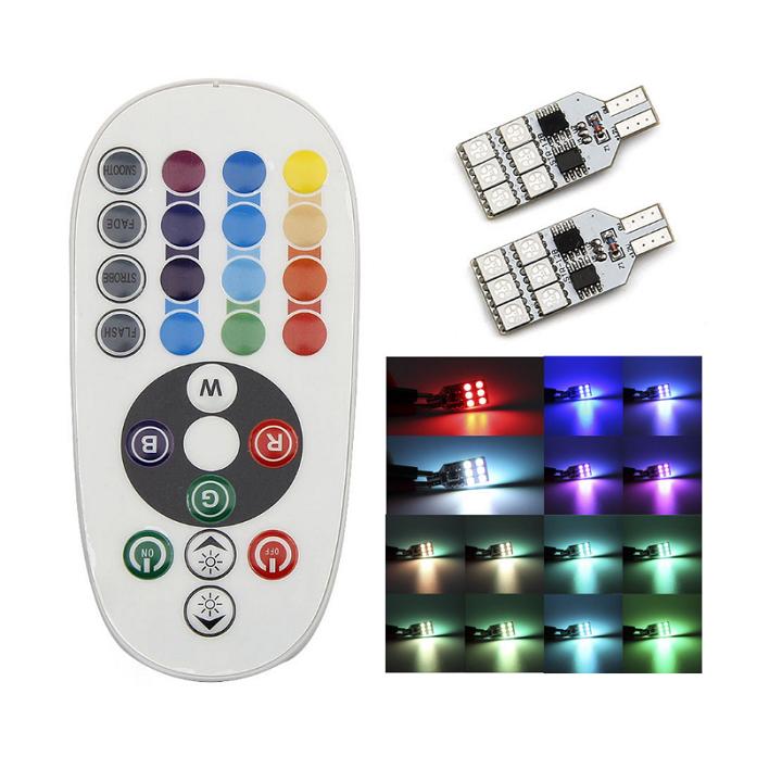Đèn demi điều khiển 12LED RGB-5050 chân T10