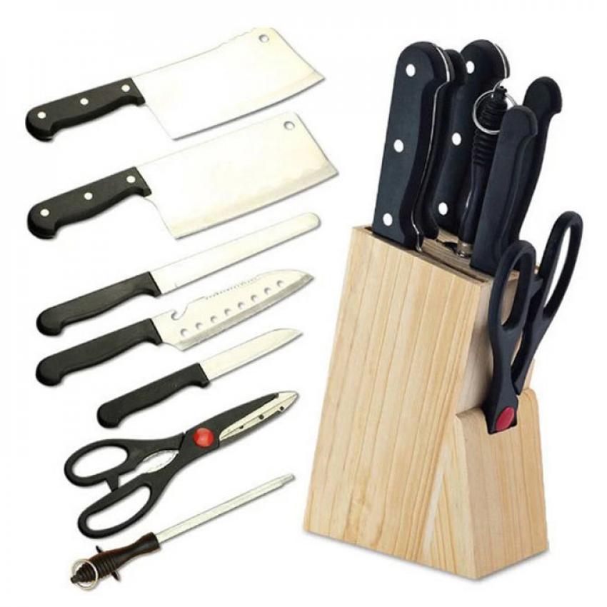 BỘ DAO 7 MÓN THÉP KHÔNG GÌ KÈM KỆ CÀI TIỆN DỤNG