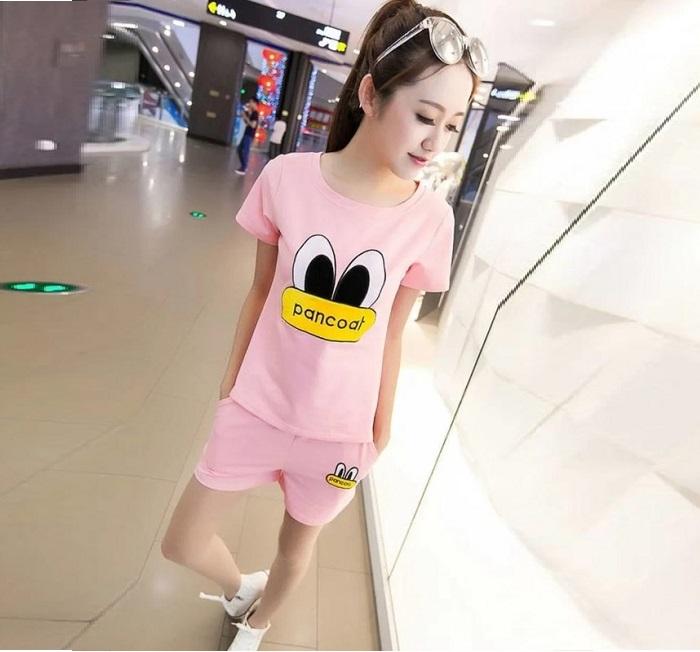 Đồ Bộ Áo Thun + Quần Đùi Sọt Trẻ Em Bé Gái 20kg - 30kg - BT Fashion (ĐBTE2-EYE)