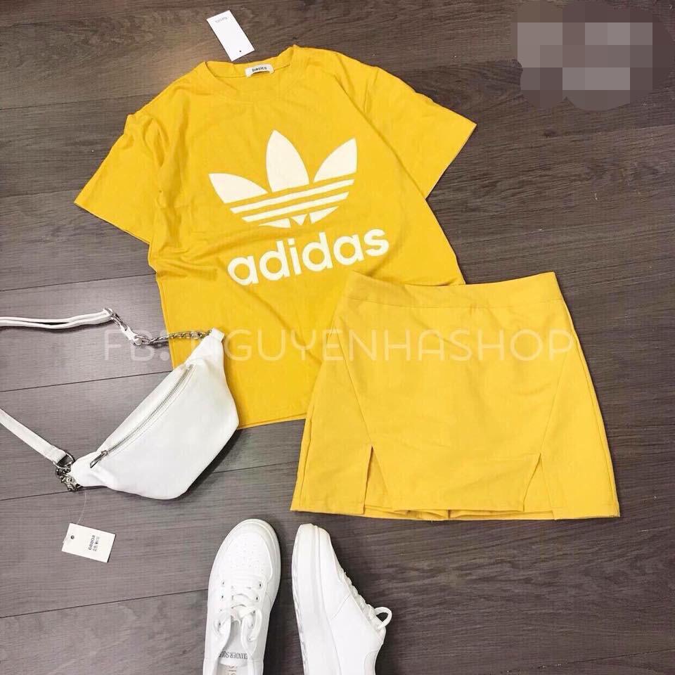 Set áo và chân váy in chữ