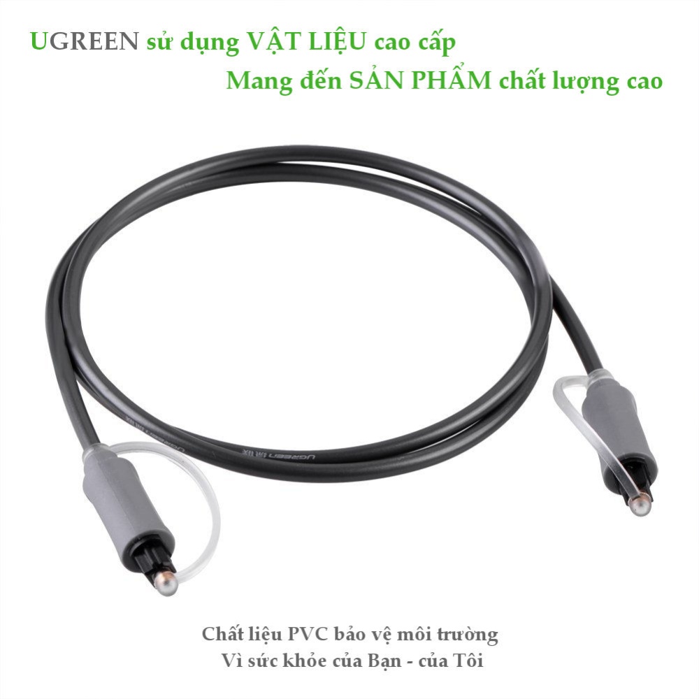 Dây audio quang Toslink truyền tải tín hiệu âm thanh với độ phân giải cực cao Hỗ trợ âm thanh Dolby Digital (5.17.1) AC3; DTS UGREEN AV122 Dây audio quang Toslink truyền tải tín hiệu âm thanh với độ phân giải cực cao Hỗ trợ âm thanh Dolby Digital (5.17.1) AC3; DTS UGREEN AV122