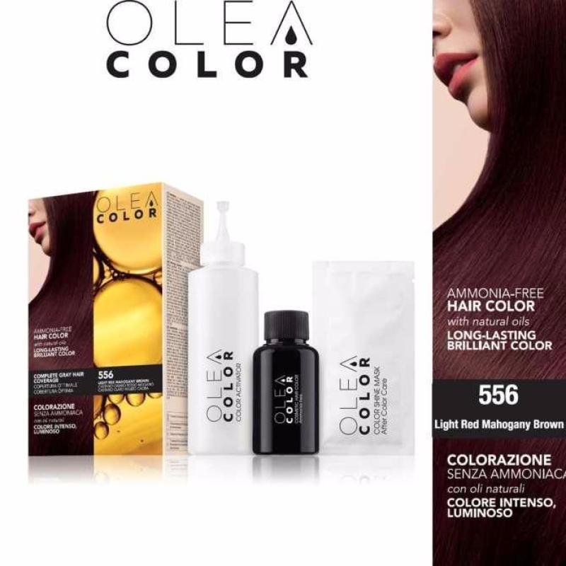Kem nhuộm dưỡng tóc không Amoniac Olea Color ITALY #556 Light Red Mahogany Brown cao cấp