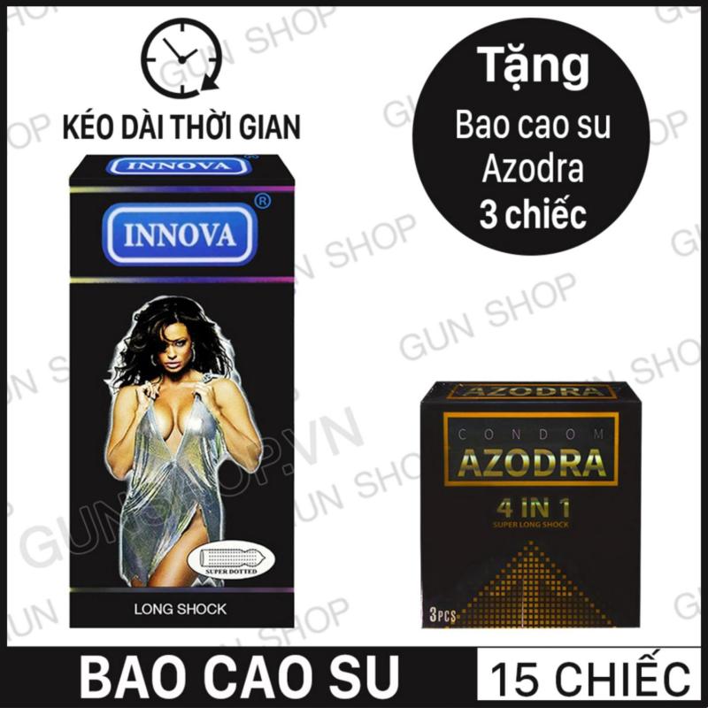 Bao Cao Su INNOVA Đen (Hộp 12 chiếc) + Tặng 1 Bao Cao Su Azodra (Hộp 3 chiếc) (Malaisia) - [ Gunshop-BCS04 ] (CT01)