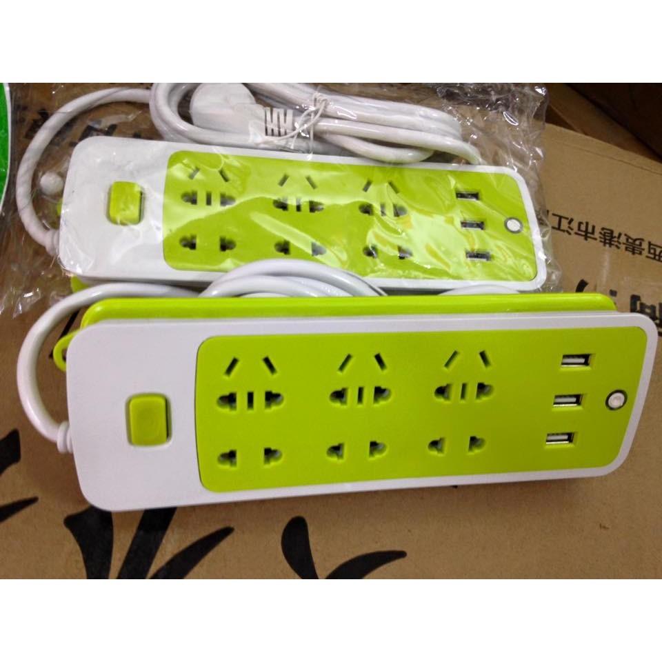 ổ cắm điện chống giật đa năng kèm 3 cổng usb