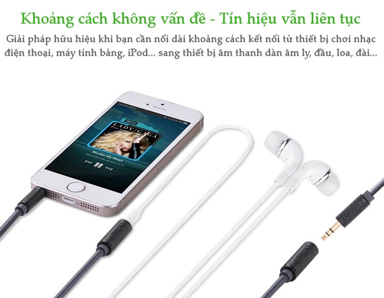 Cáp âm thanh kéo dài hai đầu chuẩn 3.5mm 1 đầu đực 1 đầu cái dài 0.5-1M UGREEN AV124 . Cáp âm thanh kéo dài hai đầu chuẩn 3.5mm 1 đầu đực 1 đầu cái dài 0.5-1M UGREEN AV124 .