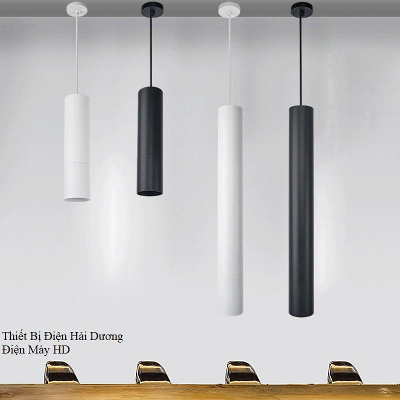Đèn thả trần rọi ống bơ CD-204A Dài 30cm (Đen/Trắng) - Thân nhôm tản nhiệt - Ánh sáng vàng - Có Video Hướng Dẫn Lắp Đèn