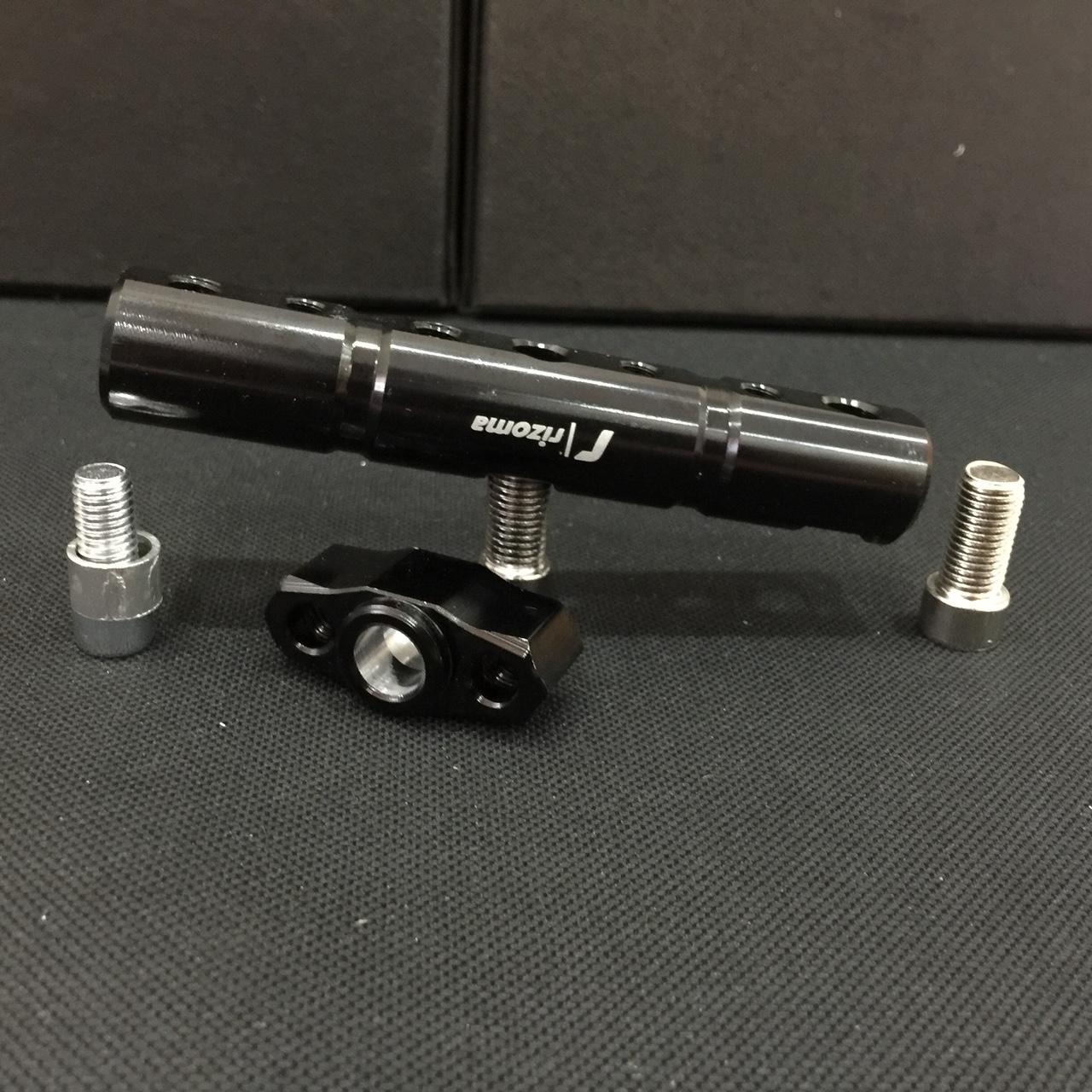 Thanh CNC gắn chân kính làm phụ kiện gắn đèn trợ sáng, giá đỡ điện thoại… cho xe máy P104-ĐEN-086