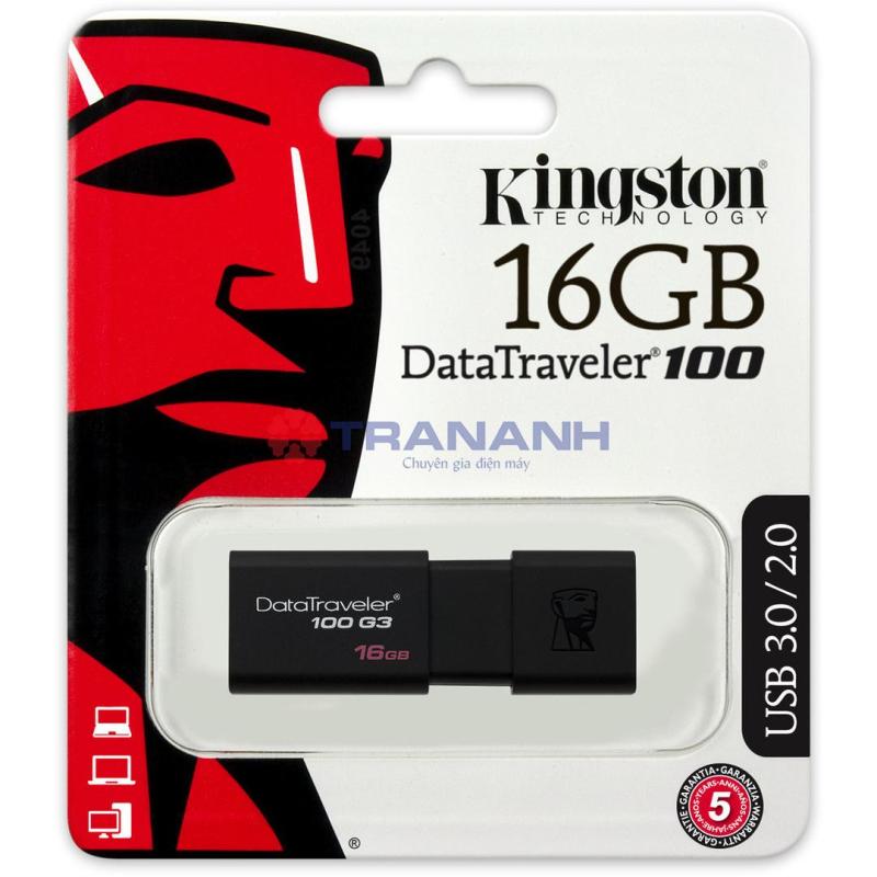USB 3.0 Kingston Data Traveler DT100G3 100MB/s 16GB (Đen) tem vĩnh xuân