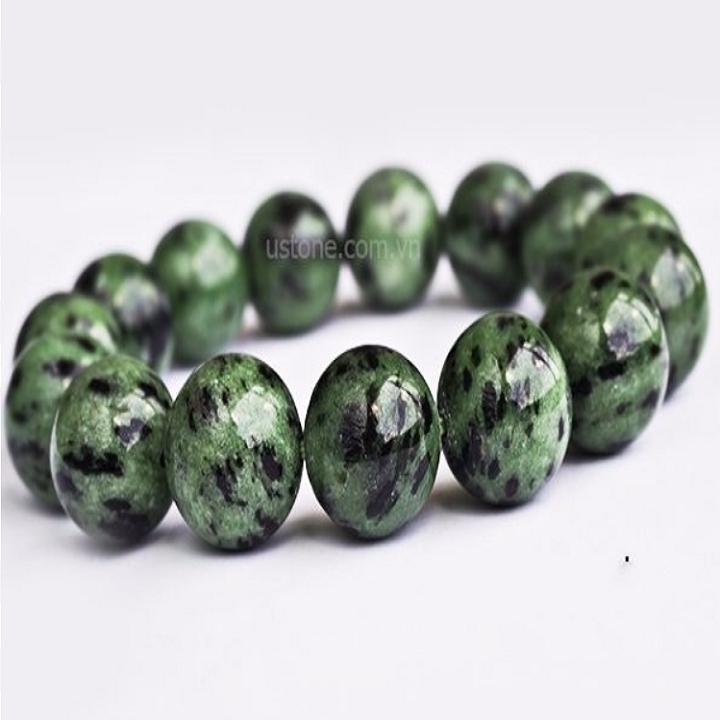Vòng tay đá Epiodte trơn 14mm cho nam mệnh Mộc, Hỏa- Vòng tay đá phong thủy Ustone