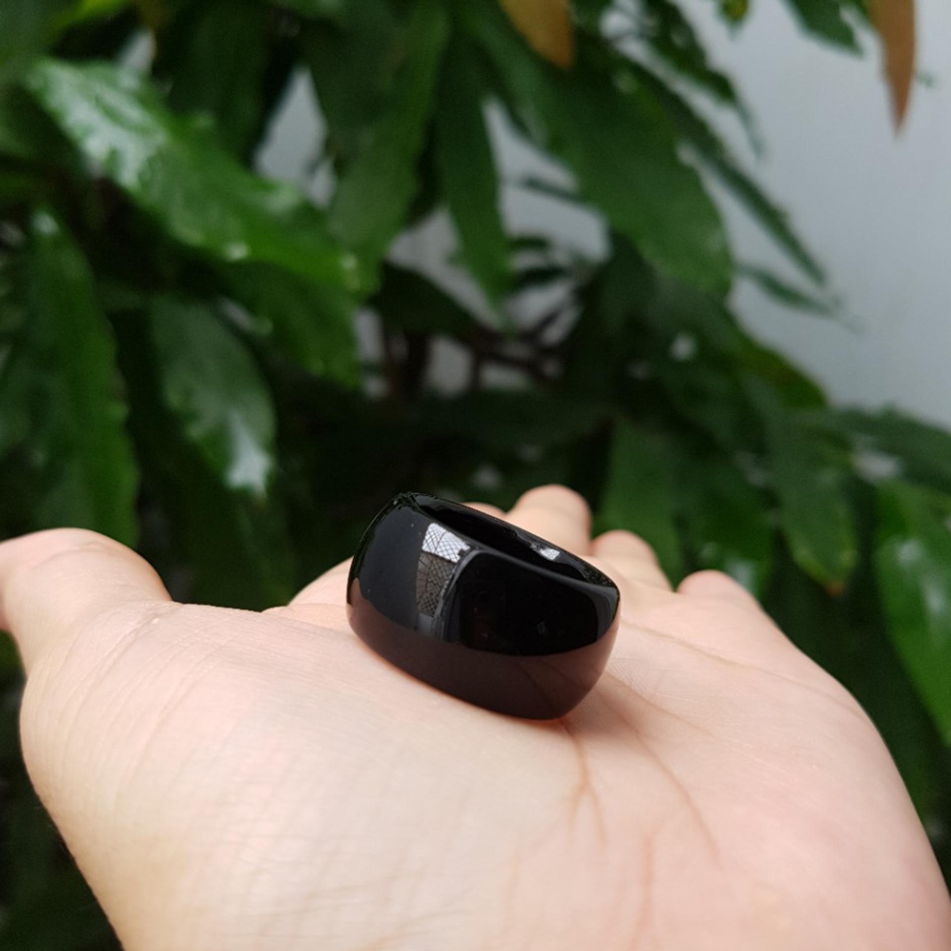 Nhẫn mã não đen - xưởng buôn đá phong thủy Huỳnh Đào