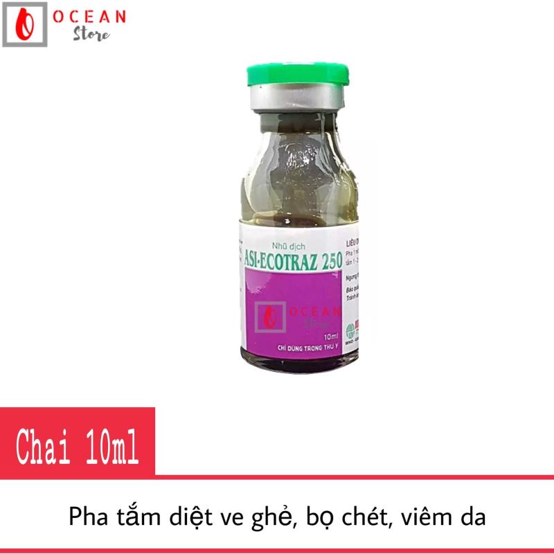 Thuốc pha tắm trị ve ghẻ, bọ chét, viên da cho vật nuôi - Asi-Ecotraz 250 (Dung dịch đậm đặc)