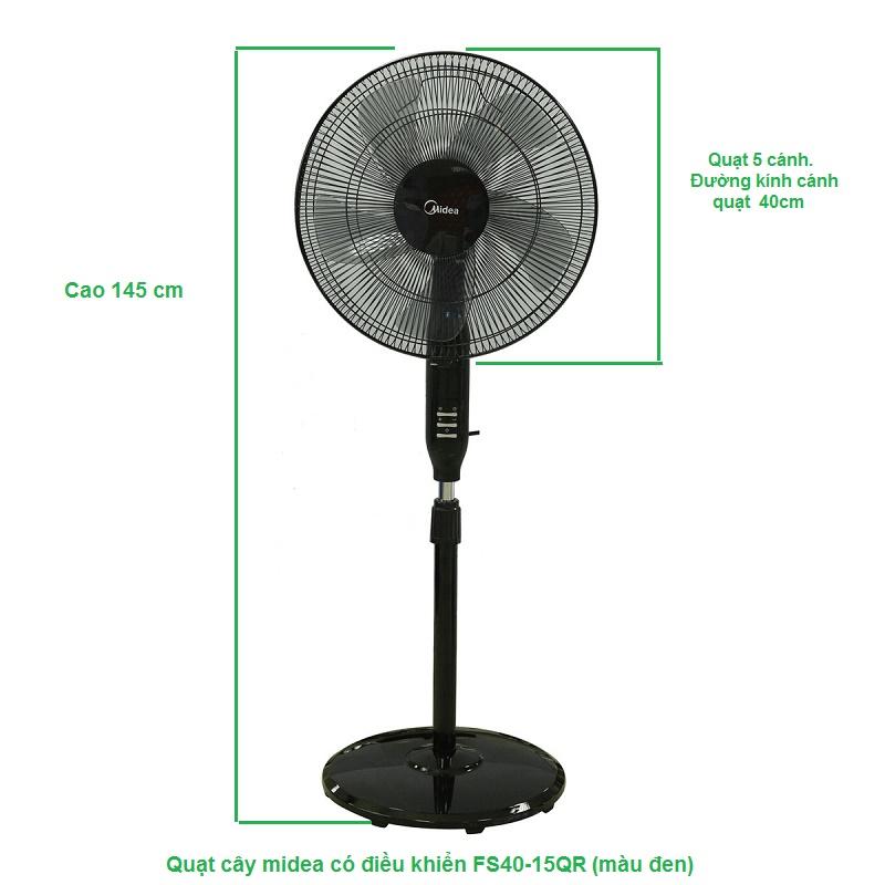 Quạt cây đứng midea fs40-15qr có điều khiển
