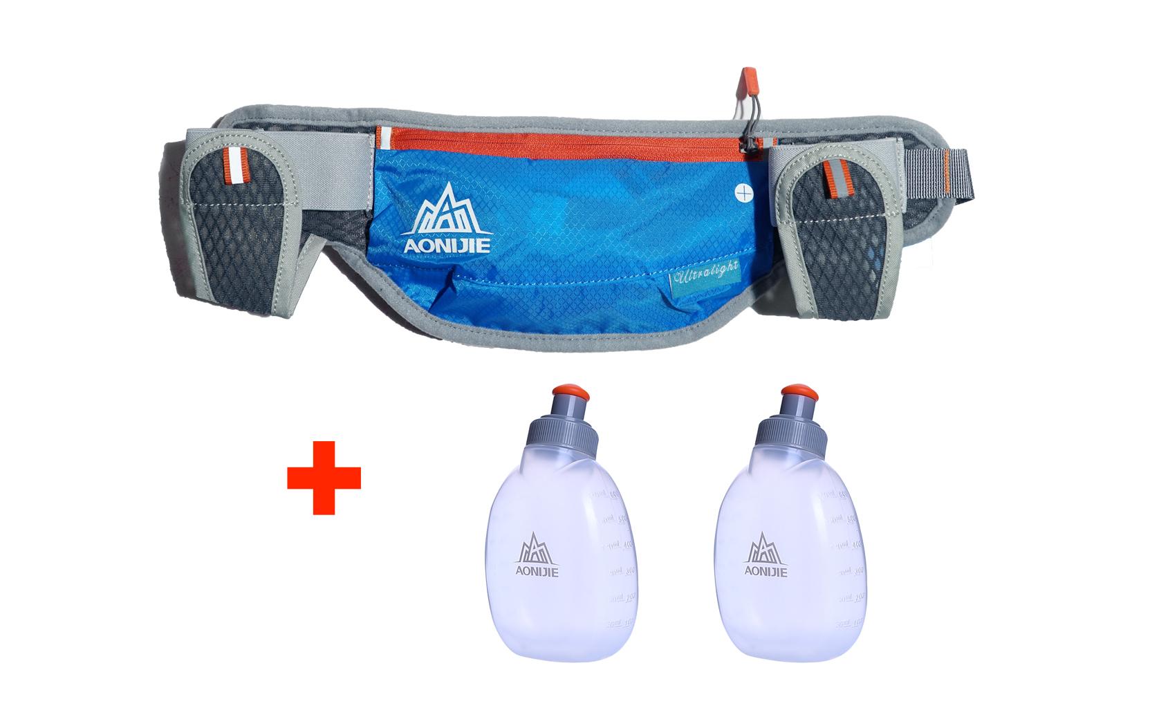 Combo đai chạy bộ AONIJIE E882 xanh da trời và 2 bình nước 170ml