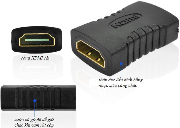 Đầu nối HDMI 2 đầu âm Connect Adapter (Đen)