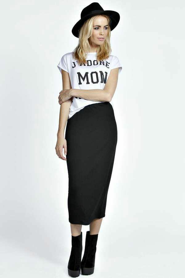 Chân váy công sở bút chì dáng dài chất Umi dày dặn màu đen - 121 - Black Pencil Skirt