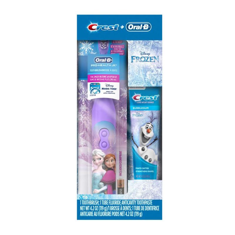 Combo Bàn chải điện chạy pin Oral-B Disney Frozen Mỹ cho bé từ 3 tuổi + Kem đánh răng Crest Disney 119g