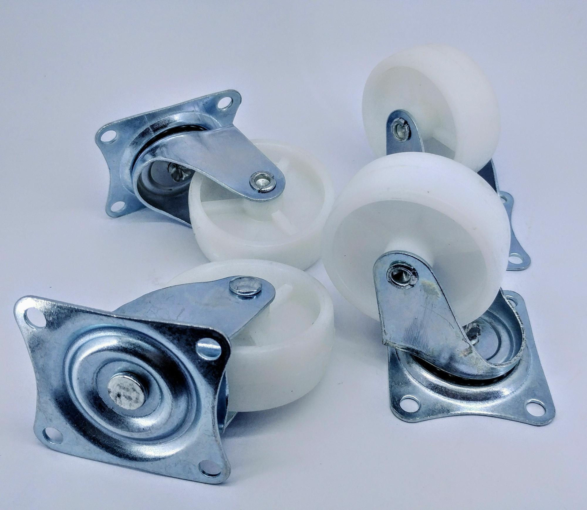 Bộ 4 bánh xe đóng xe hàng, xe đẩy, chân bàn, chân tủ đường kính bánh xe 48mm