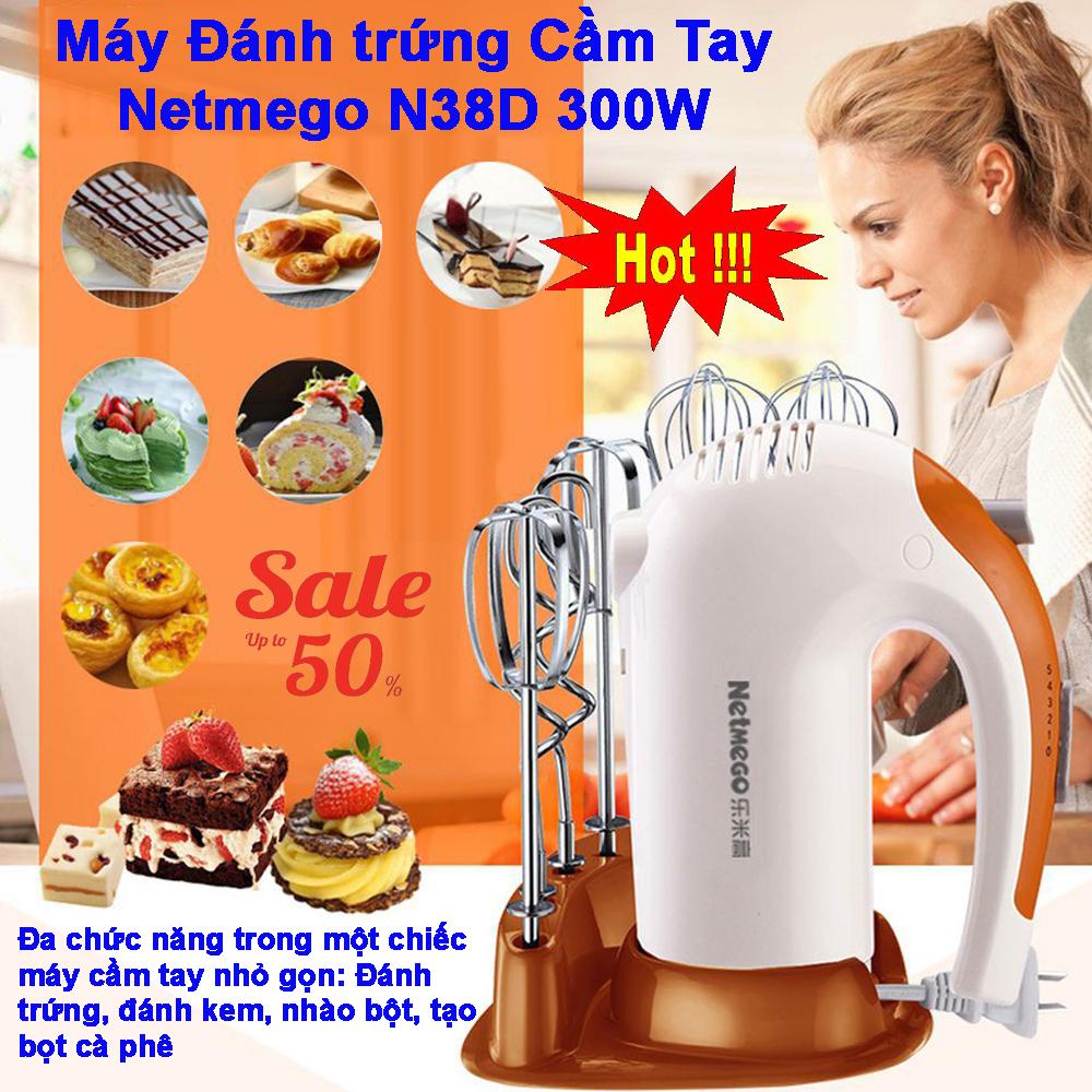 Máy đánh trứng, máy đánh trứng nhào bột cầm tay đa năng netmego n38d - 300w, chất lượng tốt, dễ sử dụng‎, giảm giá cực sốc 50% - bh uy tín 1 đổi 1