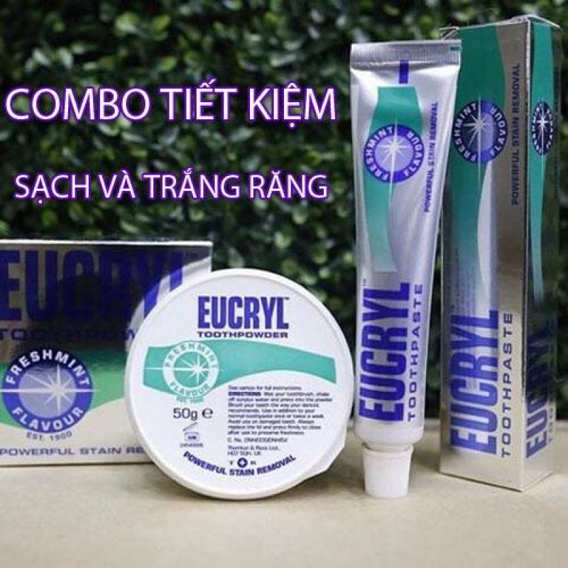 Bộ kem đánh răng và Bột tẩy trắng răng EuCryl nhập khẩu từ Anh cao cấp
