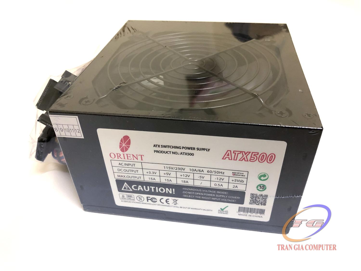 Bộ nguồn máy tính PSU Orien ATX500 500W - đen