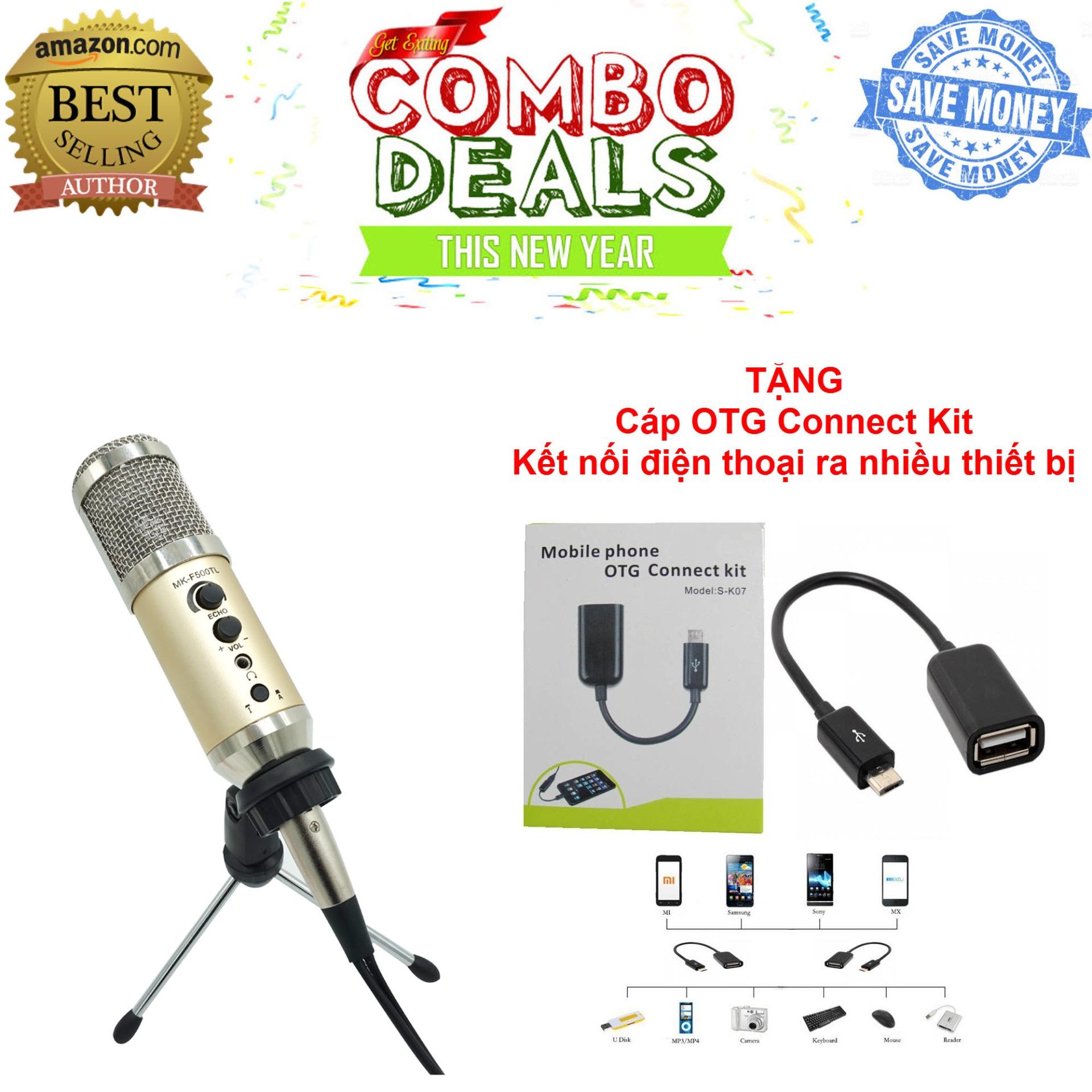 Microphone thu âm chất lượng cao MK-F500TL + TẶNG kèm chân đế Tripod và dây gộp loa, micro