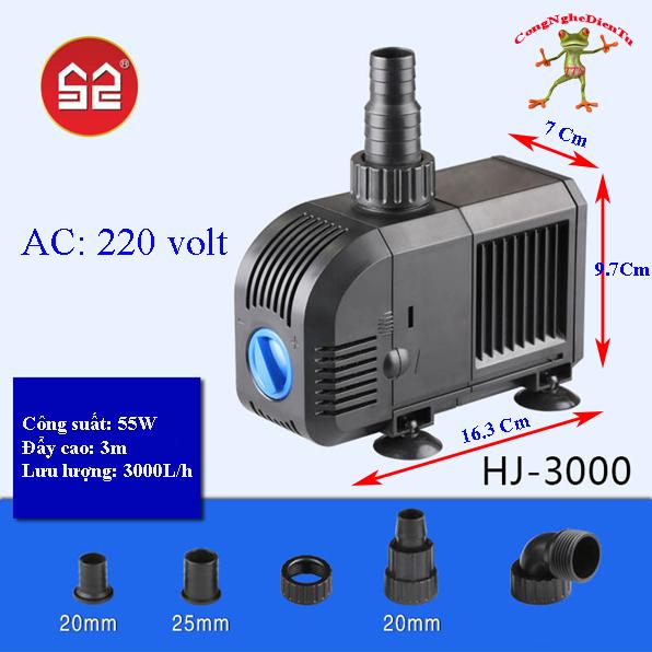Máy bơm chìm 55w 3 khối trên giờ dùng điện 220v
