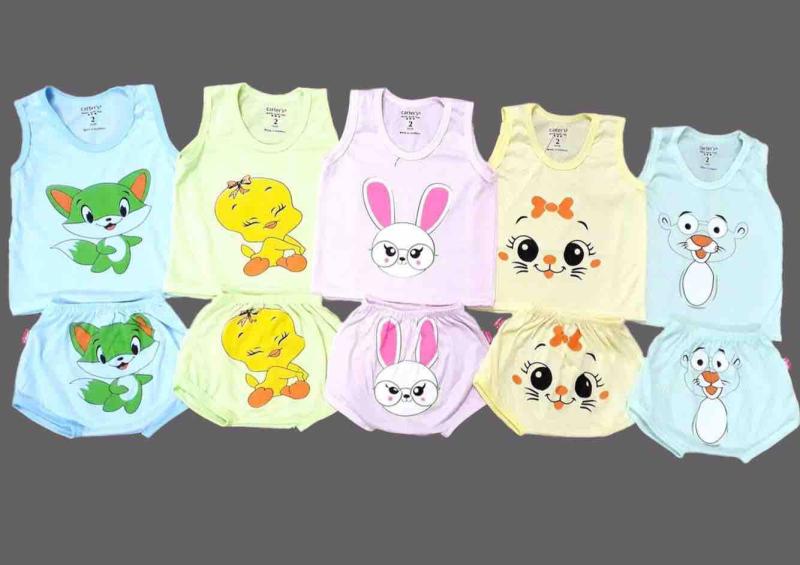 Nơi bán Combo 10 bộ sát nách quần chip cotton cho bé trai_ bé gái-Sz3:8-10kg
