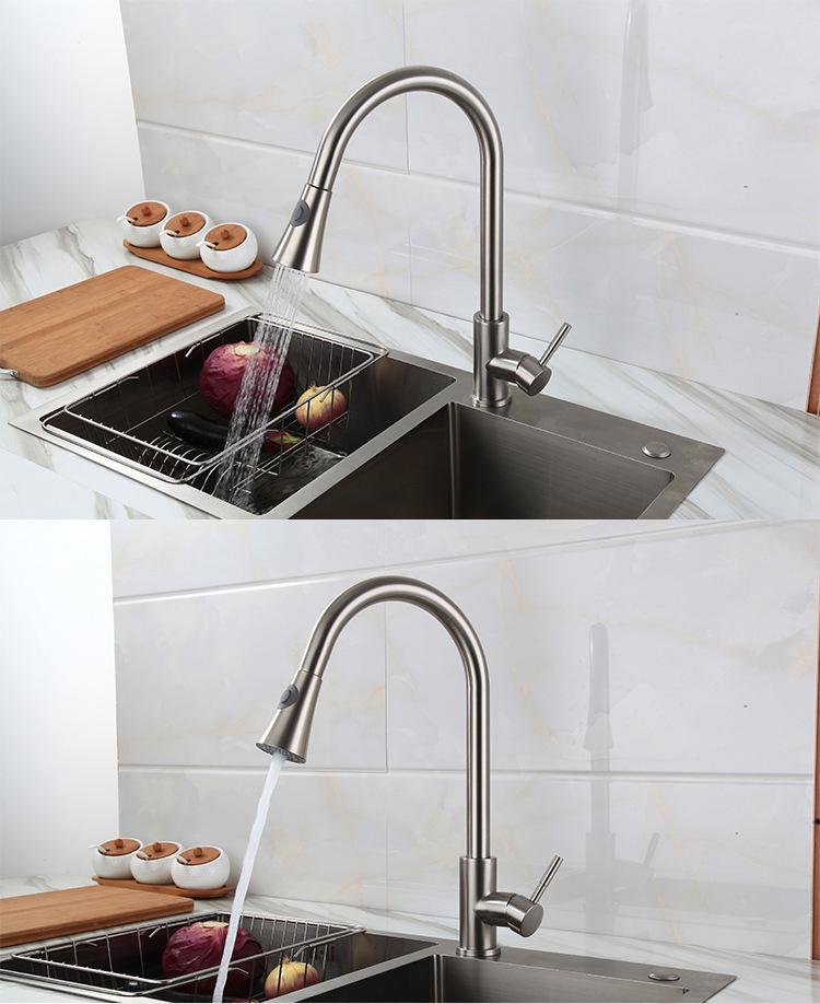 Vòi rửa bát tự rút nóng lạnh luxe v82023