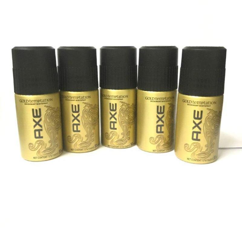 Combo 5 chai xịt khử mùi Axe 50ml (Đen hoặc Vàng) + tặng 1 túi đựng mỹ phẩm xinh xắn nhập khẩu
