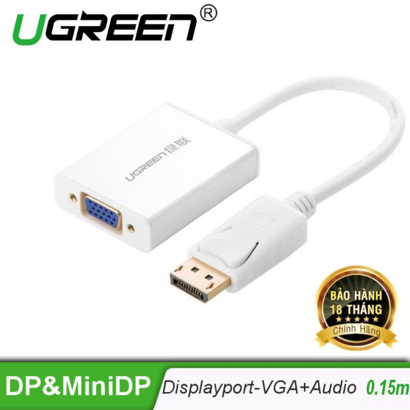 Bảng giá Dây chuyển đổi DisplayPort sang VGA+Audio converter (Vỏ nhôm) dài 25cm UGREEN DP106 20412 (Silver) - Hãng phân phối chính thức Phong Vũ