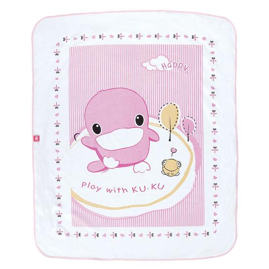 Tấm lót Cotton phủ cao su tự nhiên kuku Ku2195 hồng