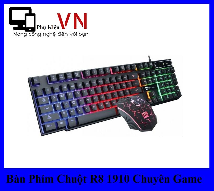 Bộ bàn phím giả cơ và chuột chuyên game R8 1910 Led 7 màu