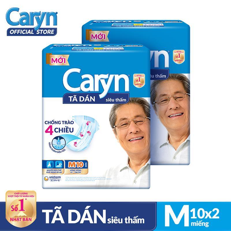Bộ 2 gói Tã dán Caryn siêu thấm size M 10 miếng tốt nhất