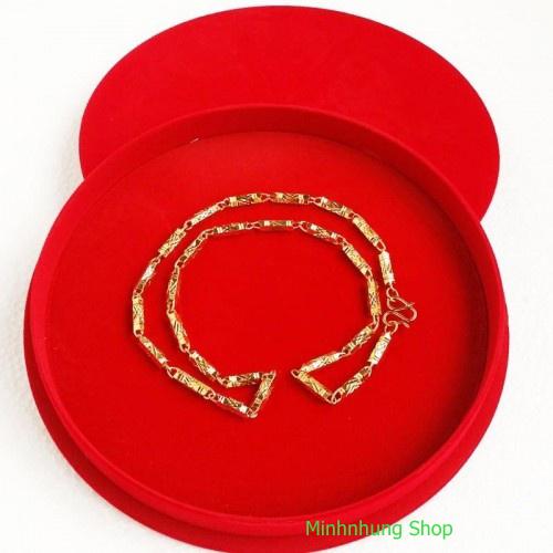 Vòng cổ nam mạ vàng 18K cực sang trọng.Dây chuyền ống trúc đẹp miễn chê VCN03(Vàng)