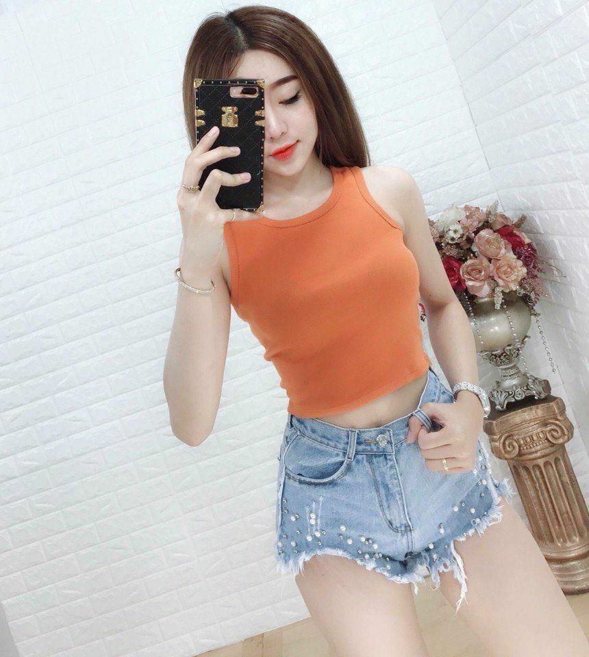 Áo croptop sn thun gân