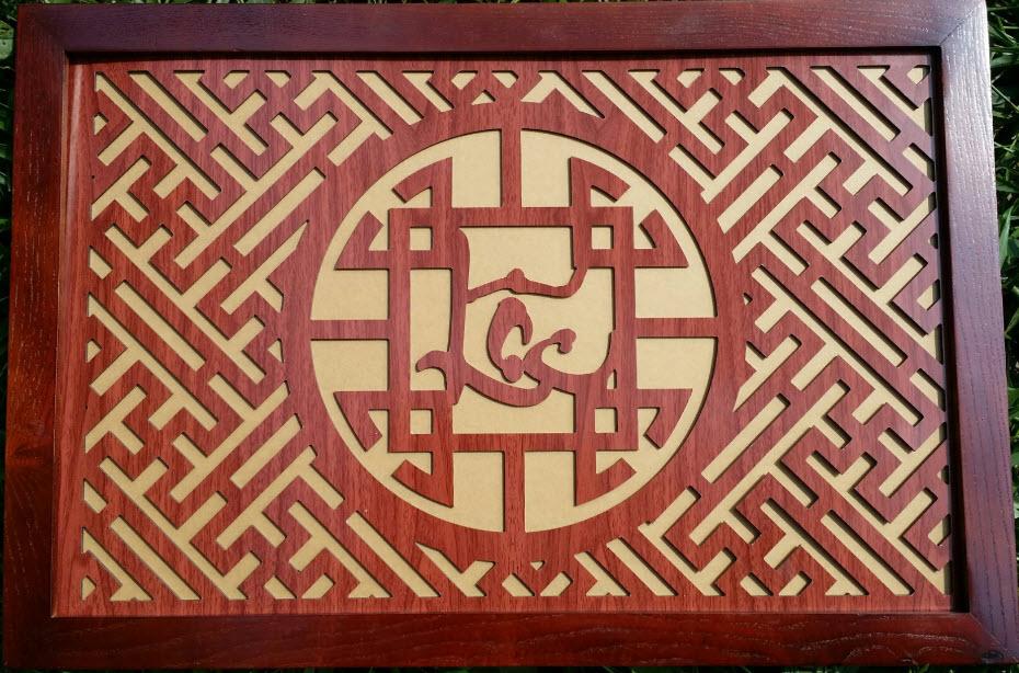 Tấm chống ám khói hương bàn thờ Huyền Tâm 41x61 cm  màu nâu cánh gián dùng cho bàn thờ 1 bát hương