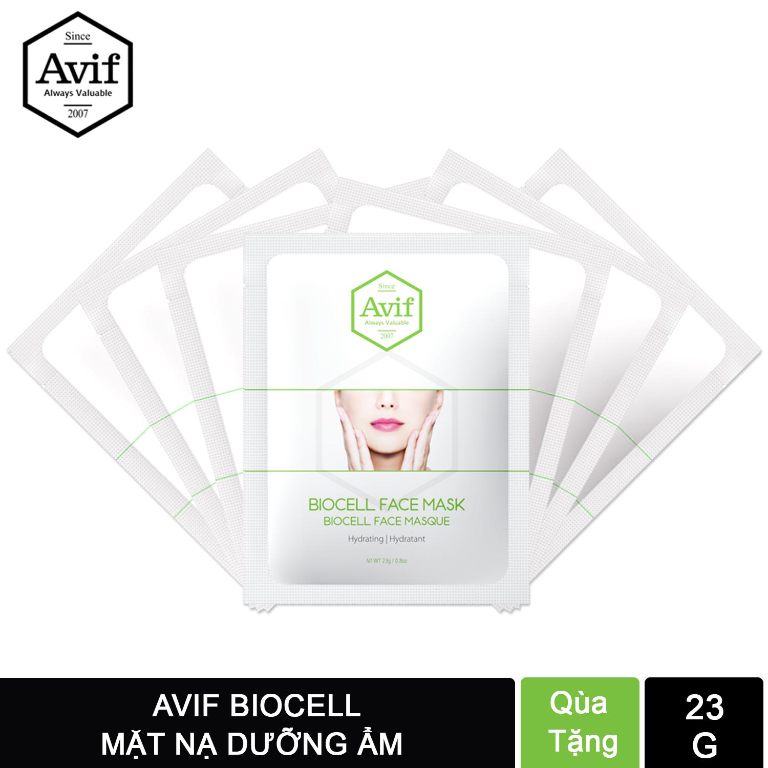 Hộp 10 mặt nạ biocell dưỡng ẩm da chuyên sâu avif biocell hydrating face mask +