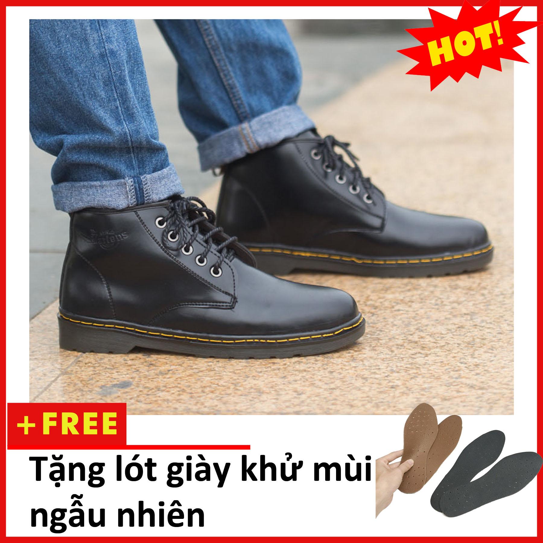 >> BÁO GIÁ GIÀY DA NAM ĐẾ ĐỐC_688235-ĐEN | Shopee Lazada Sendo Tiki mới nhất 38 Giày Dr Nam Cổ Lửng Đế Khâu Da Trơn Đen - Giày Bốt Cao Cổ Nam - Giày Đốc Nam Da Đẹp - M354+L-DEN