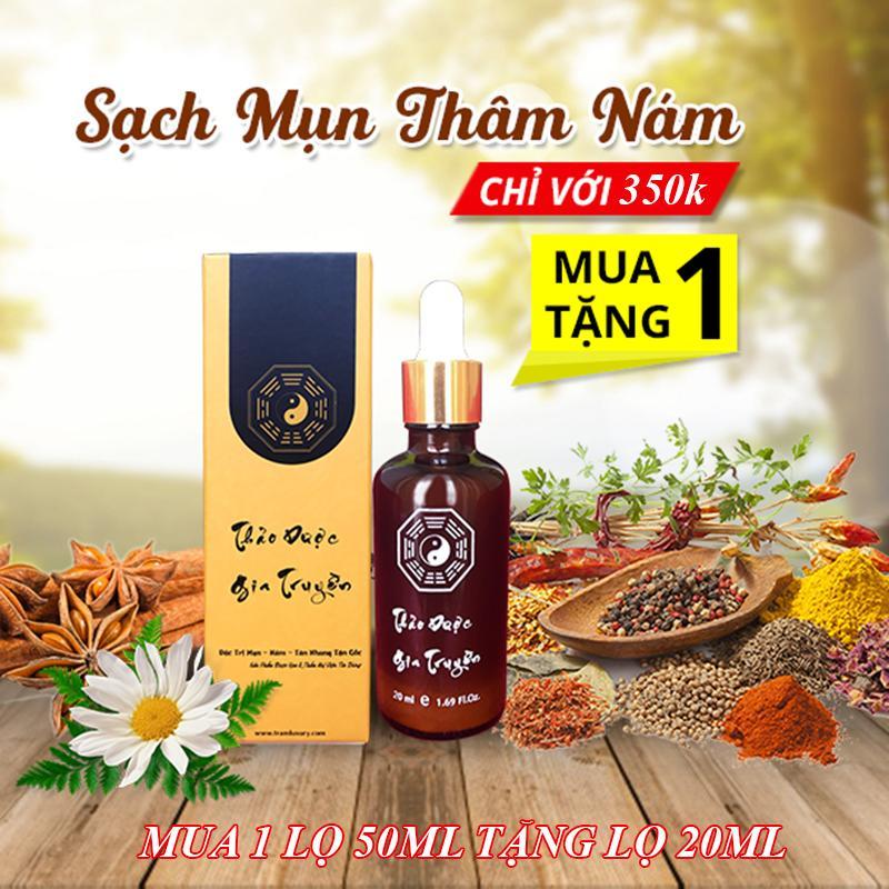 Thuốc trị mụn sẹo tàn nhang rỗ vết thâm - Thảo dược gia truyền ( 50ml tặng lọ 20 ml )