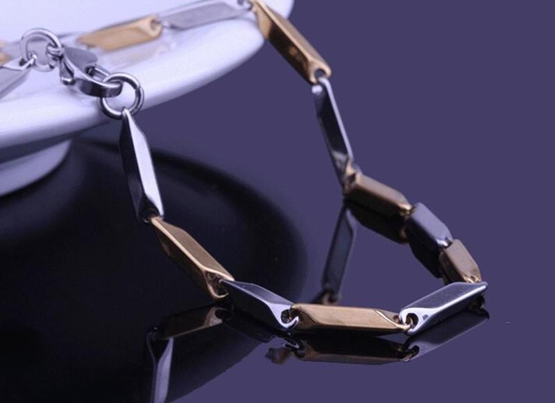 Vòng cổ mạ vàng 24k ITALY - Dây chuyền nam hỏa tiển khúc trắng khúc vàng cực sang chảnh