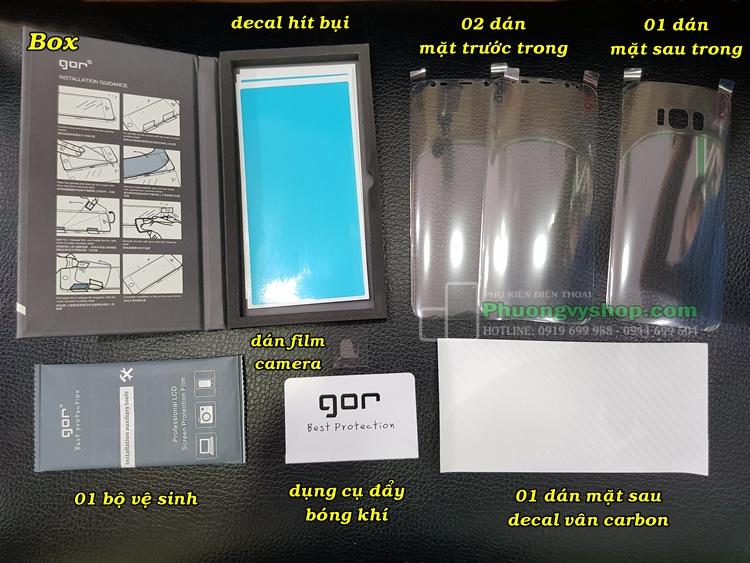 Bộ 04 miếng dán dẻo 3D cho Samsung S8 - hiệu Gor dán Full màn hình