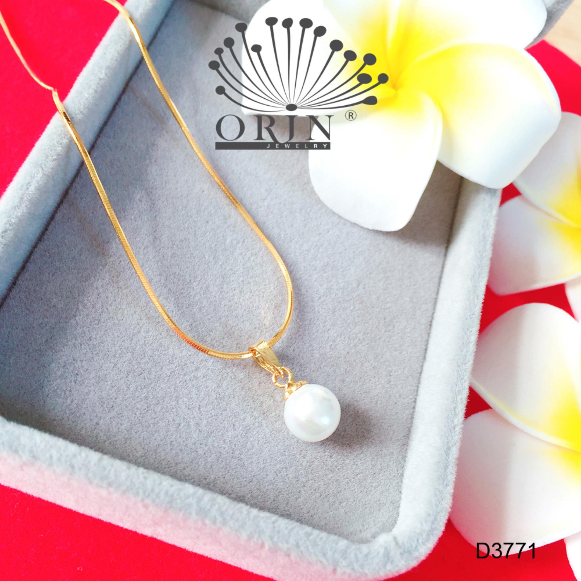 Dây chuyền trái châu dây mì khóa tròn cao cấp Orin D3771 thời thượng