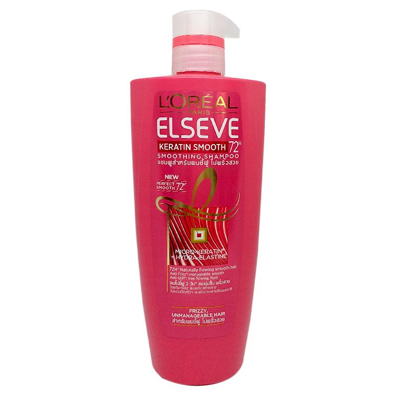 Dầu gội Loreal Paris Elseve dưỡng tóc suôn mượt suốt 72h Keratin Smooth chai 650ml