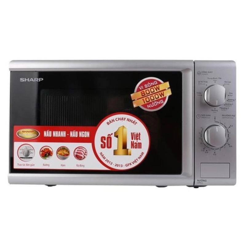 Lò vi sóng Sharp R-G226VN-S, điều khiển cơ, có nướng, 20L, công suất nấu 800W-nướng 1000W