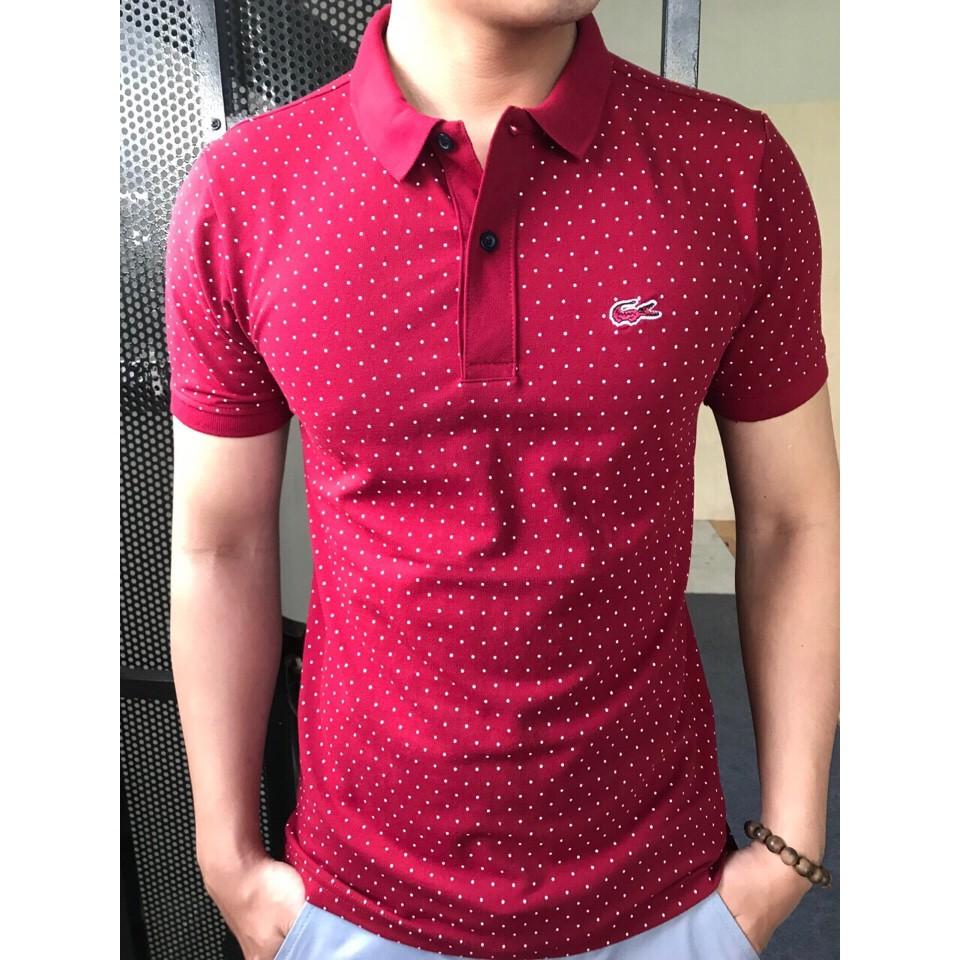 Áo Thun Nam chấm bi Cá sấu, Áo phông nam có cổ chất liệu cotton thun mặc siêu mát