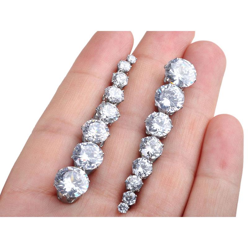 Bông tai đá cubic titan to 6MM đẹp long lanh BT01 - giá 1 đôi