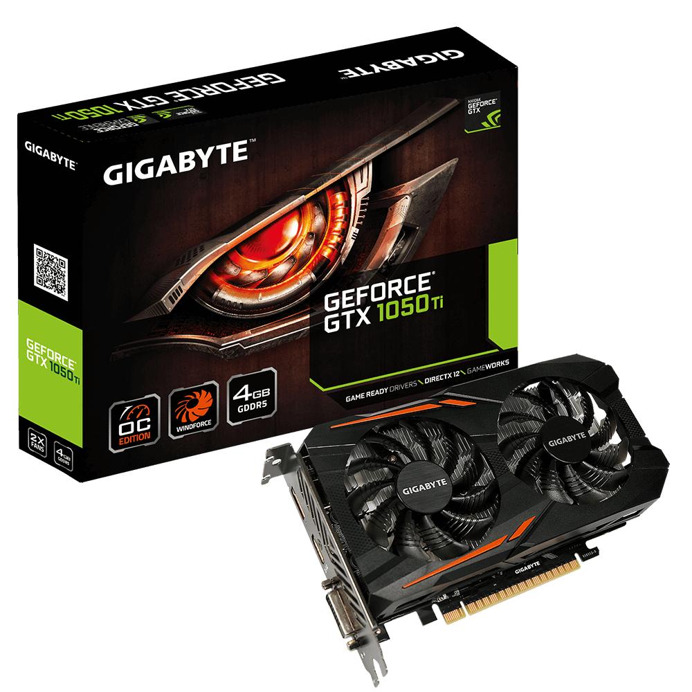 Card màn hình gigabyte gtx 1050ti oc 4gb 2 fan - bảo hành 20-24 tháng